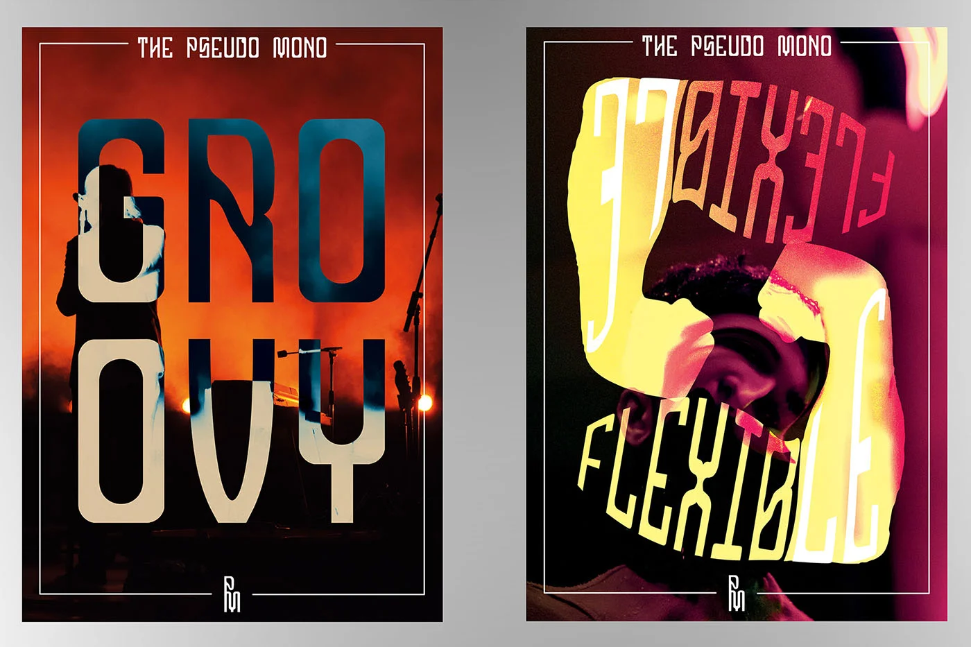 Posters showcasing Pseudo Mono.