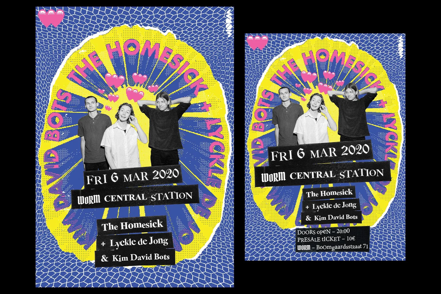 Poster and flyer for Homesick concert.