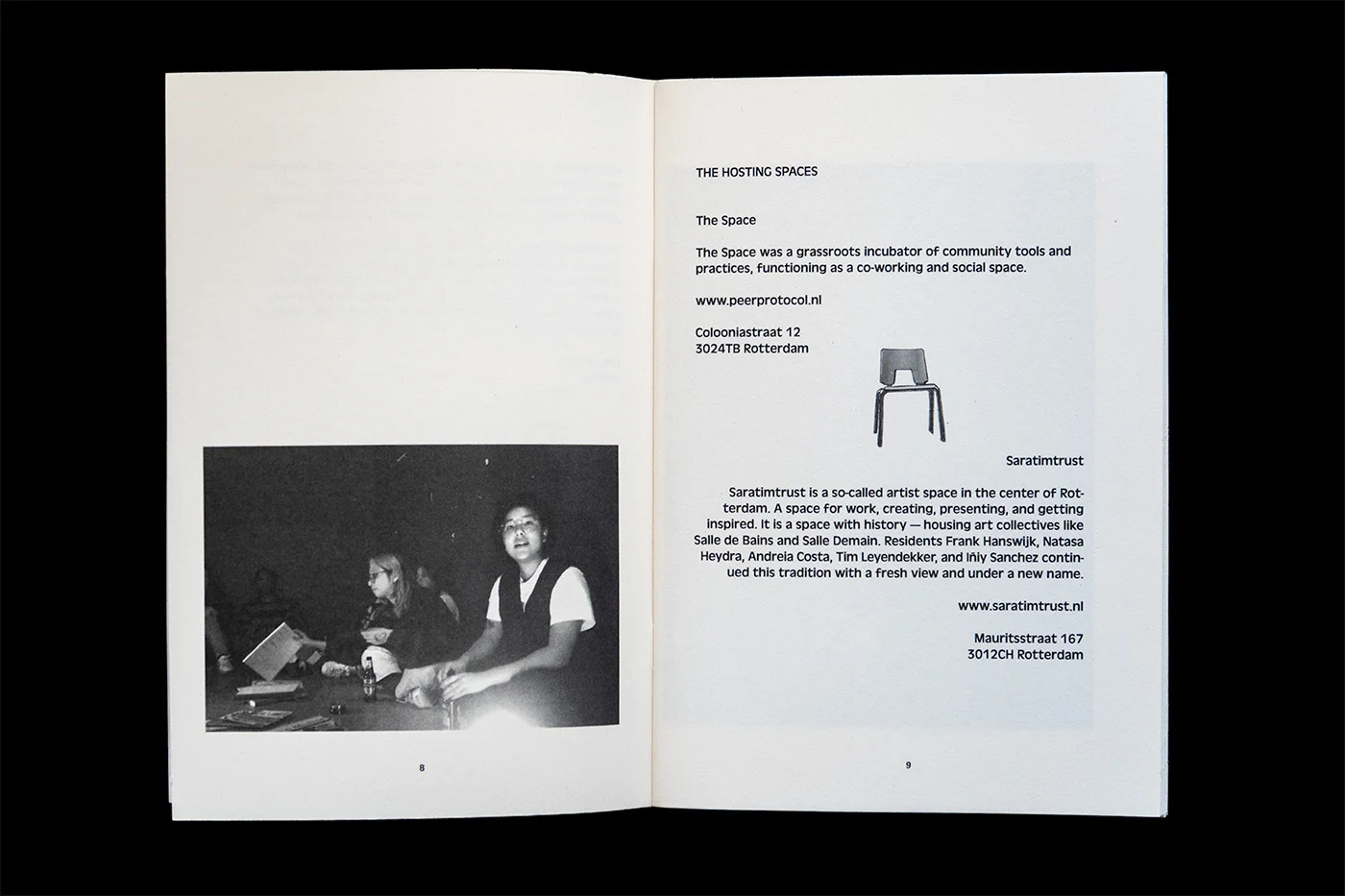 Cover and backside of magazine with yellow stickers on it.